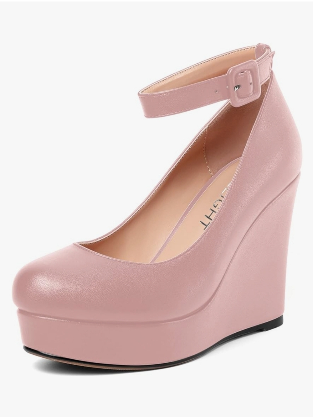 Colorblock Wedge Pumps — Pink,